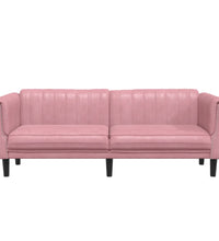 Sofa 3-Sitzer Rosa Samt