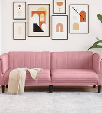 Sofa 3-Sitzer Rosa Samt
