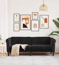 Sofa 3-Sitzer Schwarz Samt