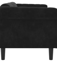 Sofa 3-Sitzer Schwarz Samt