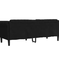 Sofa 3-Sitzer Schwarz Samt