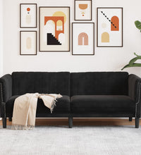 Sofa 3-Sitzer Schwarz Samt