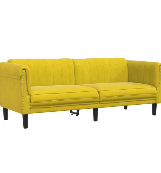 Sofa 3-Sitzer Gelb Samt