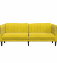 Sofa 3-Sitzer Gelb Samt
