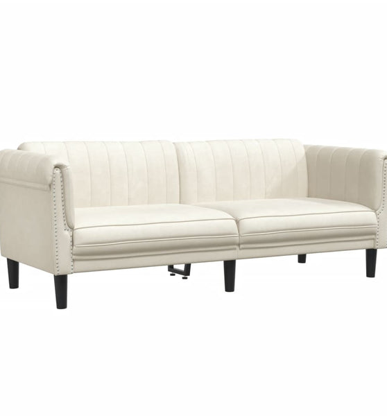 Sofa 3-Sitzer Creme Samt