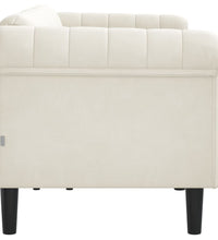 Sofa 3-Sitzer Creme Samt