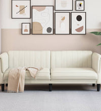 Sofa 3-Sitzer Creme Samt