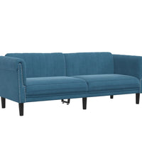 Sofa 3-Sitzer Blau Samt