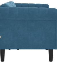 Sofa 3-Sitzer Blau Samt