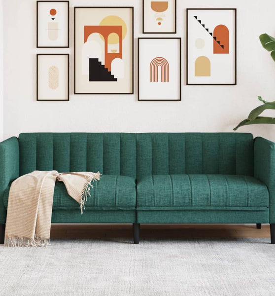 Sofa 2-Sitzer Dunkelgrün Stoff