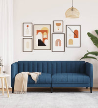 Sofa 2-Sitzer Blau Stoff