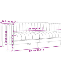 Sofa 2-Sitzer Blau Stoff