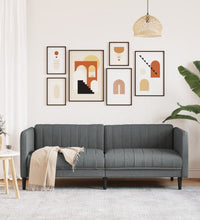 Sofa 3-Sitzer Dunkelgrau Stoff