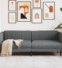 Sofa 3-Sitzer Dunkelgrau Stoff