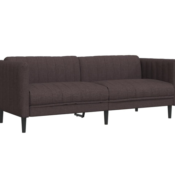 Sofa 3-Sitzer Dunkelbraun Stoff