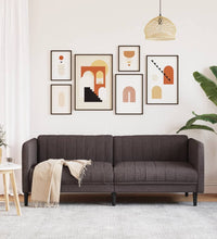 Sofa 3-Sitzer Dunkelbraun Stoff