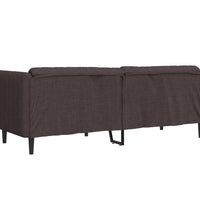 Sofa 3-Sitzer Dunkelbraun Stoff
