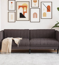 Sofa 3-Sitzer Dunkelbraun Stoff