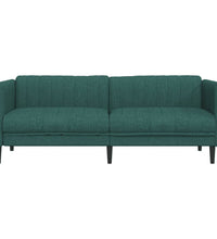 Sofa 3-Sitzer Dunkelgrün Stoff