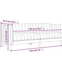 Sofa 3-Sitzer Dunkelgrün Stoff