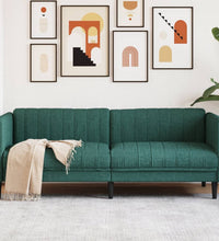 Sofa 3-Sitzer Dunkelgrün Stoff