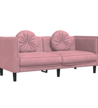 Sofa mit Kissen 2-Sitzer Rosa Samt