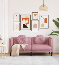 Sofa mit Kissen 2-Sitzer Rosa Samt