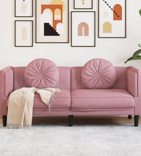 Sofa mit Kissen 2-Sitzer Rosa Samt