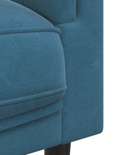 Sofa mit Kissen 3-Sitzer Blau Samt