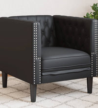 Chesterfield-Sessel Schwarz Kunstleder