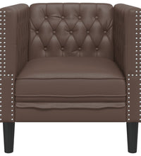 Chesterfield-Sessel Braun Kunstleder