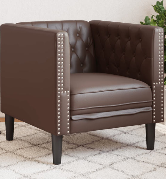 Chesterfield-Sessel Braun Kunstleder