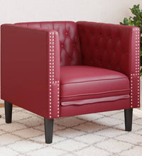 Chesterfield-Sessel Weinrot Kunstleder