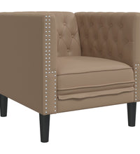Chesterfield-Sessel Cappuccino Kunstleder