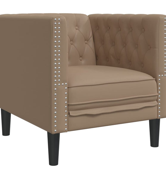 Chesterfield-Sessel Cappuccino Kunstleder