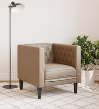 Chesterfield-Sessel Cappuccino Kunstleder