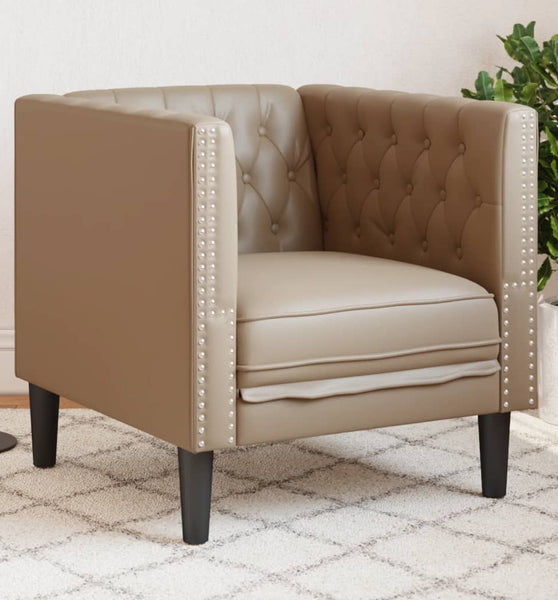 Chesterfield-Sessel Cappuccino Kunstleder