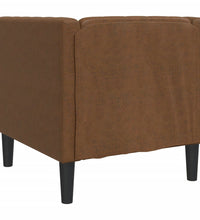 Chesterfield-Sessel Braun Kunstleder in Wildleder-Optik