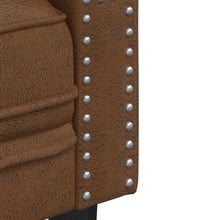 Chesterfield-Sessel Braun Kunstleder in Wildleder-Optik