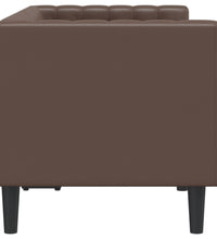 Chesterfield-Sofa 2-Sitzer Braun Kunstleder