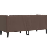 Chesterfield-Sofa 2-Sitzer Braun Kunstleder