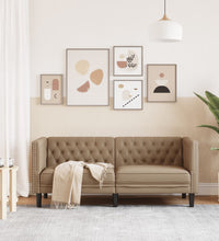 Chesterfield-Sofa 2-Sitzer Cappuccino Kunstleder