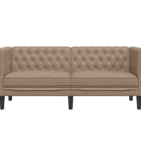 Chesterfield-Sofa 2-Sitzer Cappuccino Kunstleder