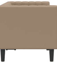 Chesterfield-Sofa 2-Sitzer Cappuccino Kunstleder