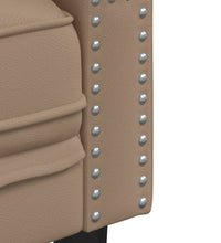 Chesterfield-Sofa 2-Sitzer Cappuccino Kunstleder