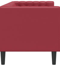 Chesterfield-Sofa 3-Sitzer Weinrot Kunstleder