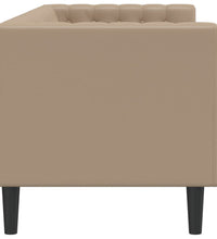 Chesterfield-Sofa 3-Sitzer Cappuccino Kunstleder