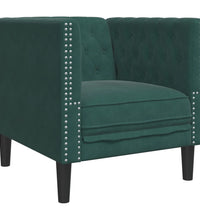 Chesterfield-Sessel Dunkelgrün Samt