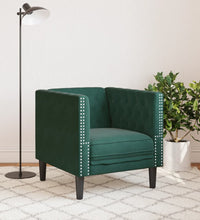 Chesterfield-Sessel Dunkelgrün Samt