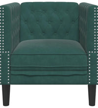 Chesterfield-Sessel Dunkelgrün Samt